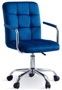 Krzesło obrotowe welurowe HARIS (DC-6096H) / granatowe #64