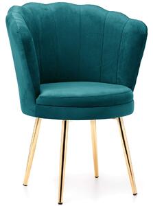 EMWOmeble Krzesło Glamour muszelka GAMZE morskie, złote nogi #22