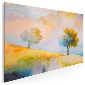 Jesienny sad - nowoczesny obraz na płótnie - 120x80 cm