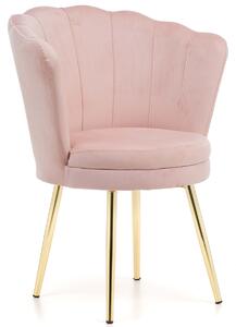 Krzesło Glamour muszelka GAMZE beżowe, złote nogi #10