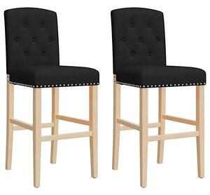 Czarne krzesła barowe z oparciem - Alassio 4X