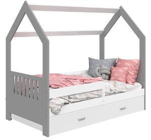 Łóżko Domek dziecięce 160x80 dla dzieci szary D3E