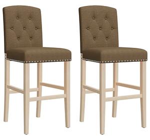 Szaro-brązowe krzesła barowe z oparciem - Alassio 3X