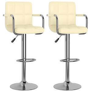 Kremowe krzesła barowe z regulowaną wysokością - Ligure 4X