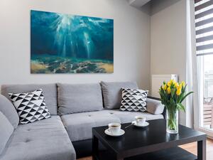 Szlachetny akwamaryn - nowoczesny obraz do salonu - 120x80 cm