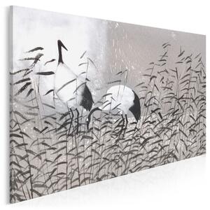 Dostojne żurawie - nowoczesny obraz na płótnie - 120x80 cm