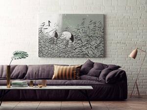 Dumne żurawie - nowoczesny obraz na płótnie - 120x80 cm