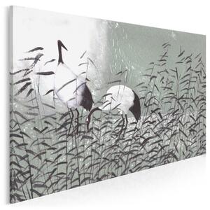 Dumne żurawie - nowoczesny obraz na płótnie - 120x80 cm