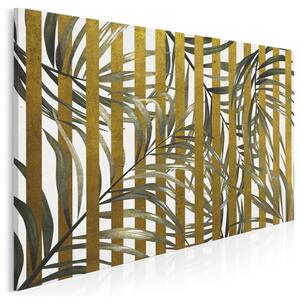 Złoty azyl - nowoczesny obraz do sypialni - 120x80 cm