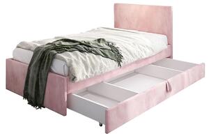Różowe welwetowe łóżko dziewczęce Sorento 8X - 3 rozmiary