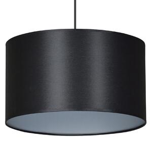 ROTO 1 SILVER lampa wisząca sufitowa czarny duży abażur srebrny środek regulowana