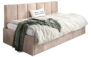 Beżowe welwetowe łóżko sofa C6-E64