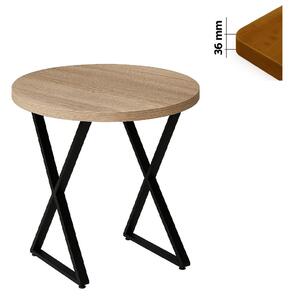 Stół 80 cm okrągły nierozkładany, blat 3,6 cm, nogi Metalowe „ X2 ” I ArtDHome