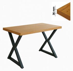 Stół 60x100 cm prostokątny nierozkładany, blat 3,6 cm, nogi Metalowe „ X2 ” I ArtDHome
