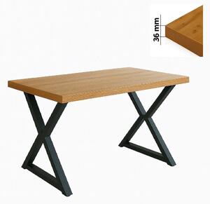 Stół 60x120 cm prostokątny nierozkładany, blat 3,6 cm, nogi Metalowe „ X2 ” I ArtDHome