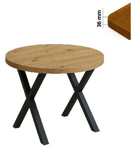 Stół 80 cm okrągły nierozkładany, blat 3,6 cm, nogi Metalowe „ X1 ” I ArtDHome