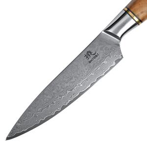 Nóż do krojenia małych i średnich produktów Shiori 撓 Murō by Jakub Suchta wielowarstwowa stal damasceńska