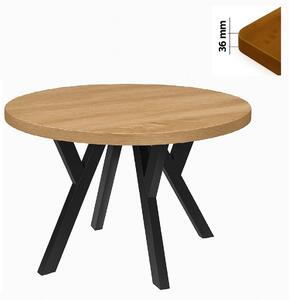 Stół 120 cm okrągły nierozkładany, blat 3,6 cm, nogi Metalowe „ Y ” I ArtDHome