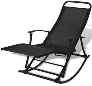 Metalowe bujane krzesło ogrodowe Benta - czarne