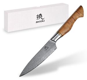 Nóż do krojenia małych i średnich produktów Shiori 撓 Murō by Jakub Suchta wielowarstwowa stal damasceńska