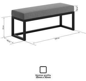 Minimalistyczna ławka Caren ze skórzanym siedziskiem