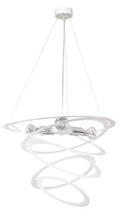 SKIPPER WHITE 690/1 designerska lampa wisząca chromowane elementy biała