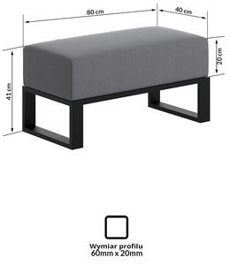 Minimalistyczna ławka Iness z grubym siedziskiem czarnym