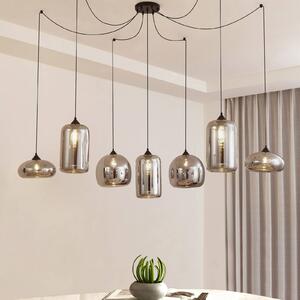 Lampa wisząca szklana Marla Lindby, możliwość ściemniania, czarny, salon / jadalnia, szkło, nowoczesny