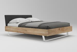 Łóżko dębowe Steel 01 na metalowych nogach