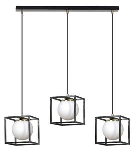 SPAZIO 3 BLACK 687/3 lampa wisząca loft kwadraty szklane klosze design