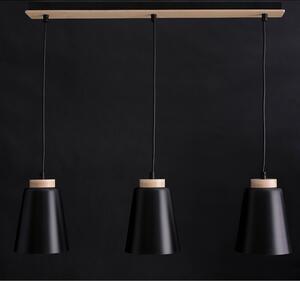 BOLERO 3 BLACK 442/3 wisząca lampa styl skandynawski drewno czarna