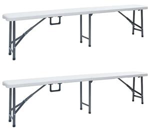 Zestaw białych ławek ogrodowych D6-C56