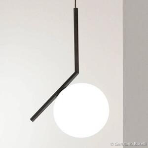 Designerska lampa wisząca FLOS IC S1, czarna Ø 20 cm