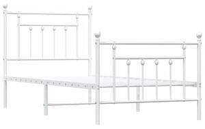 Białe pojedyncze łózko metalowe 90x200 cm H6-C48