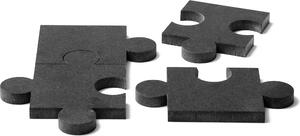 Podkładki marmurowe Puzzle 4 el. czarne