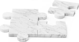 Podkładki marmurowe Puzzle 4 el. białe