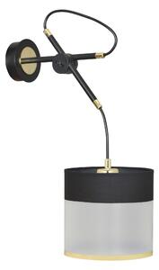 MONOLIT K1 BLACK 588/K1 kinkiet ścienny elegancki czarno-złoty abażur regulowana wysokość