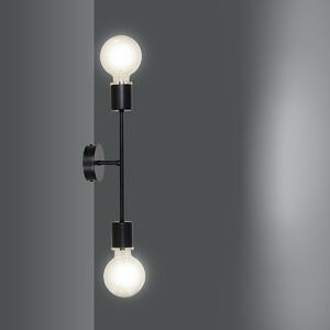 VENDERO K2 BLACK 347/K2 oryginalny podwójny kinkiet ścienny złote dodatki dużo światła