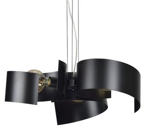 EOS 3 BLACK 625/3 zakręcona lampa wisząca czarna złote dodatki oryginalna LOFT