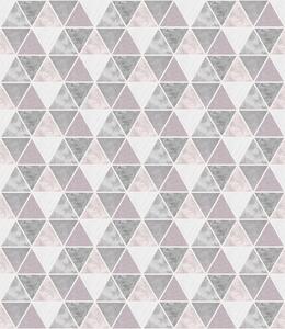 Tapety Geometryczny wzór trójkątów w odcieniach szarości i pudrowych barwach, Tapety Abstrakcyjne, a00920 : Uwalls.pl
