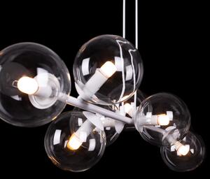 ROSSI 8 WH TRANSPARENT 877/8 lampa sufitowa wisząca biała transparentne klosze