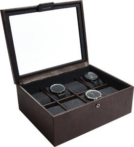 Pudełko na zegarki Stackers ośmiokomorowe brązowe