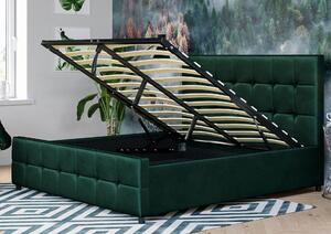 Łóżko tapicerowane 120X200 SFG015 zielony welur #64
