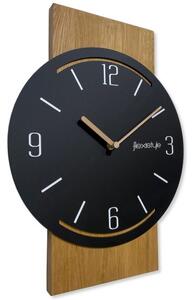 Drewniany zegar ścienny Geometric 40cm czarny