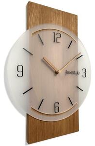 Drewniany zegar ścienny Geometric 40cm biały mrożony