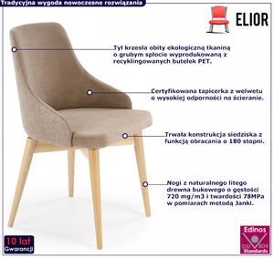 Beżowe tapicerowane krzesło obrotowe - Elandro