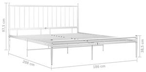 Białe metalowe łóżko małżeńskie 180x200 cm - Aresti