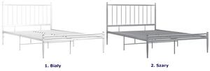 Białe łóżko metalowe w stylu loftowym 120x200 cm - Aresti