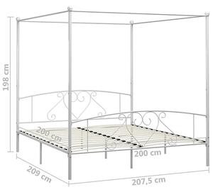 Białe metalowe łóżko małżeńskie 200x200 cm - Elox
