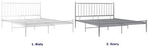Białe metalowe łóżko małżeńskie 180x200 cm - Aresti